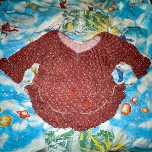 Faded Glory Heathered Peasant Top